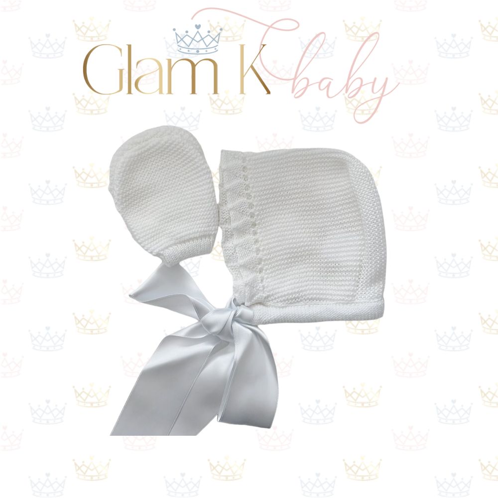 Bonnet Hat & Mittens Set