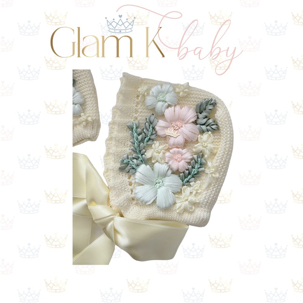 Bonnet Hat Mittens Set