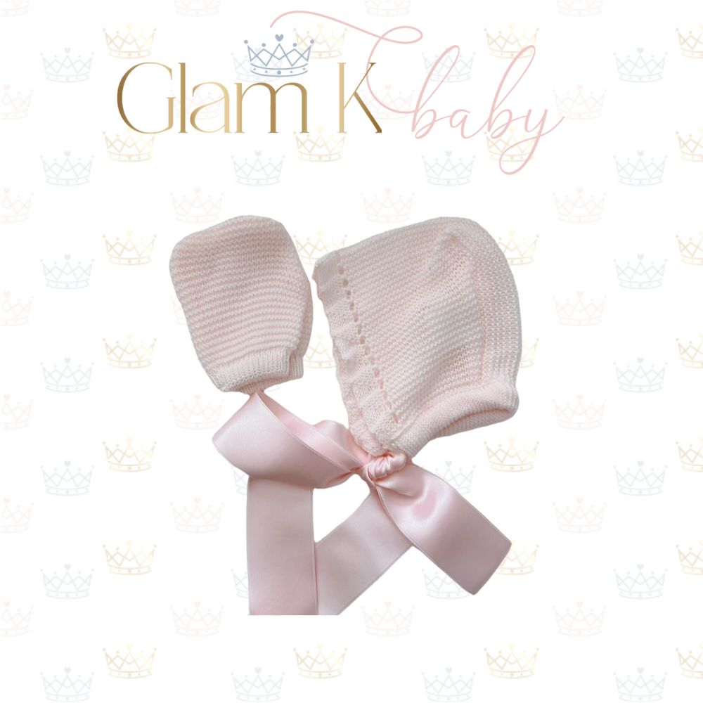 Bonnet Hat & Mittens Set