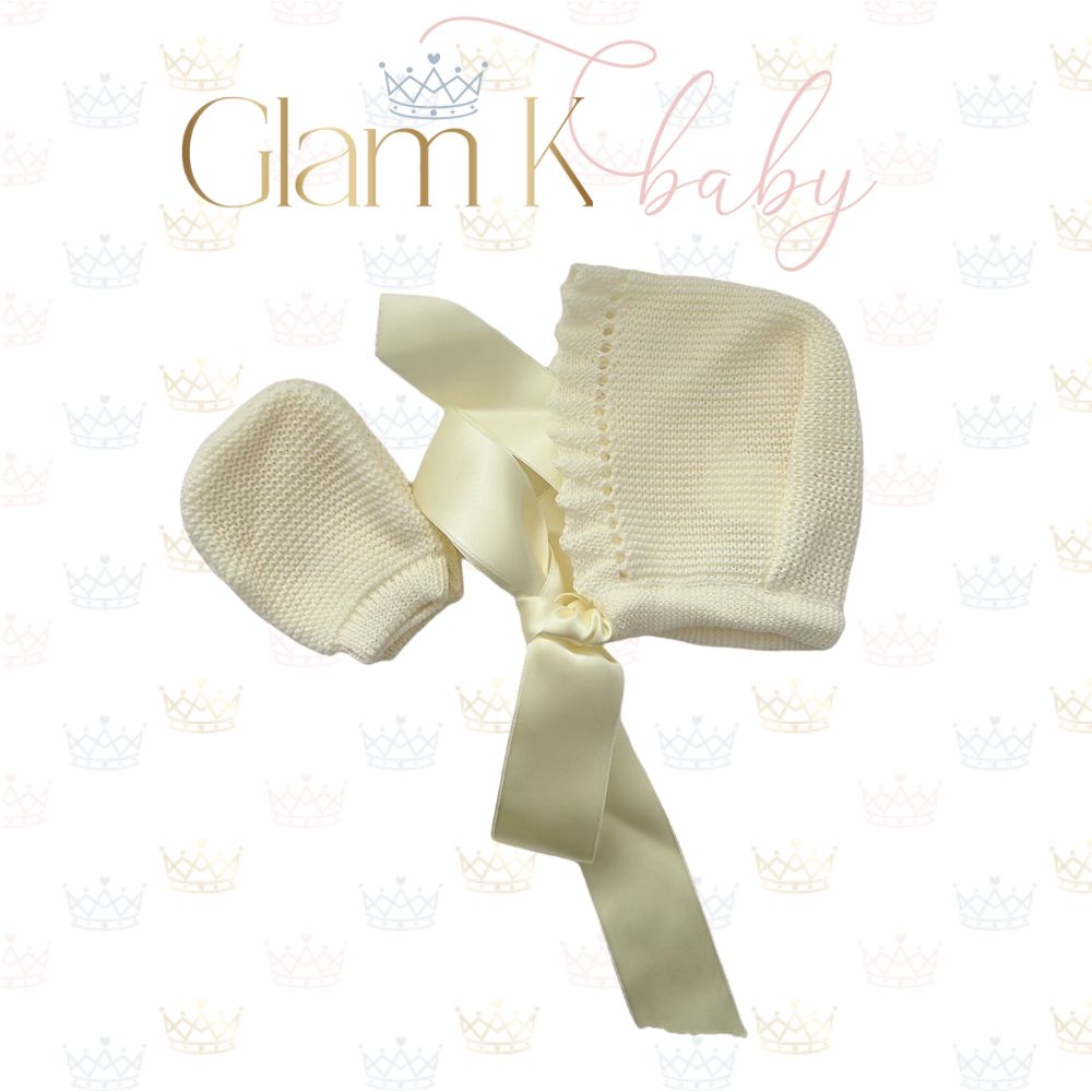 Bonnet Hat & Mittens Set