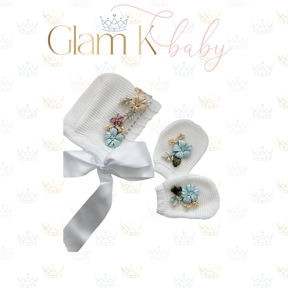 Bonnet Hat & Mittens Set