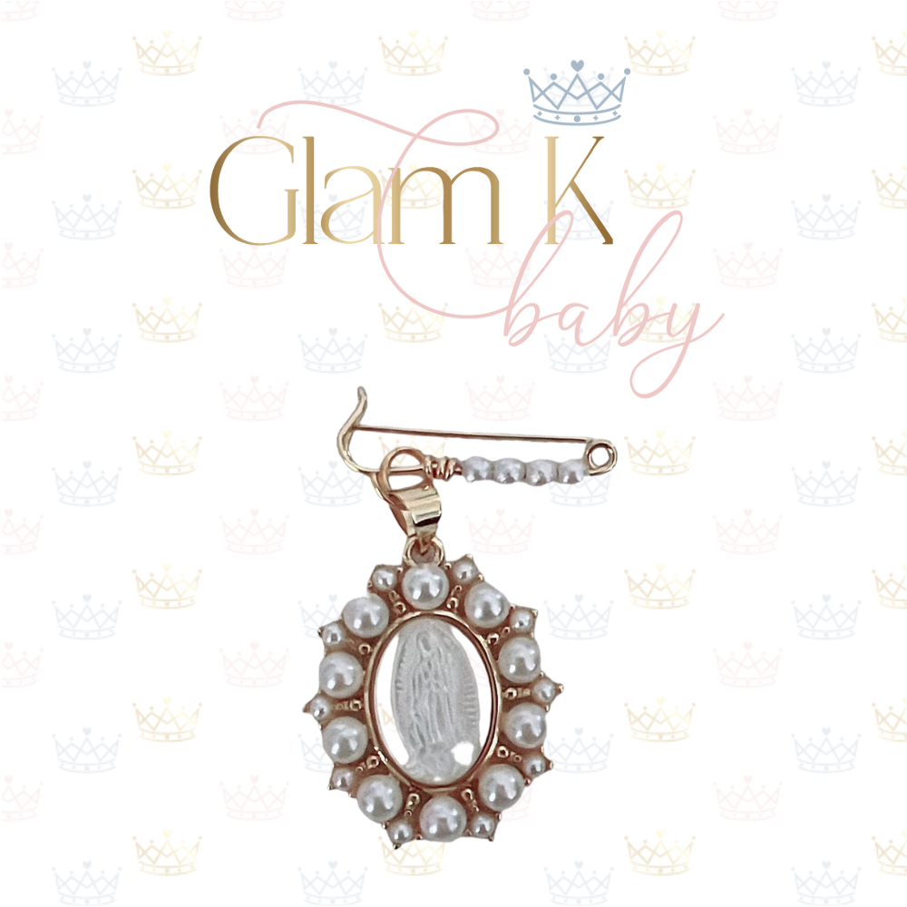 Religious Pearl Crest - Pin Brooch