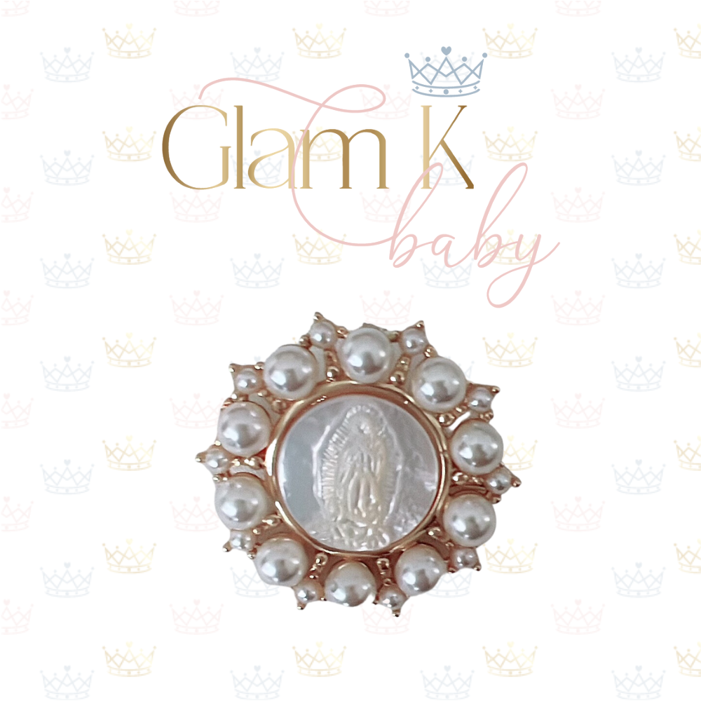 Mother Mary Pearl Crest - Pin Brooch