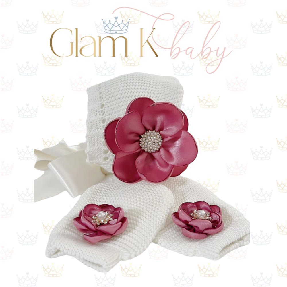 Petaled Flower - Bonnet Hat & Mitten Sets