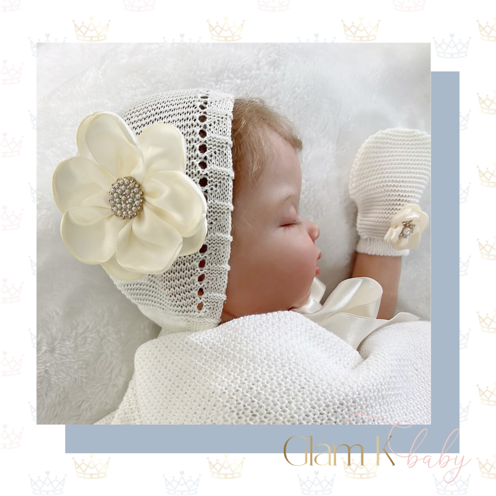 Petaled Flower - Bonnet Hat & Mitten Sets