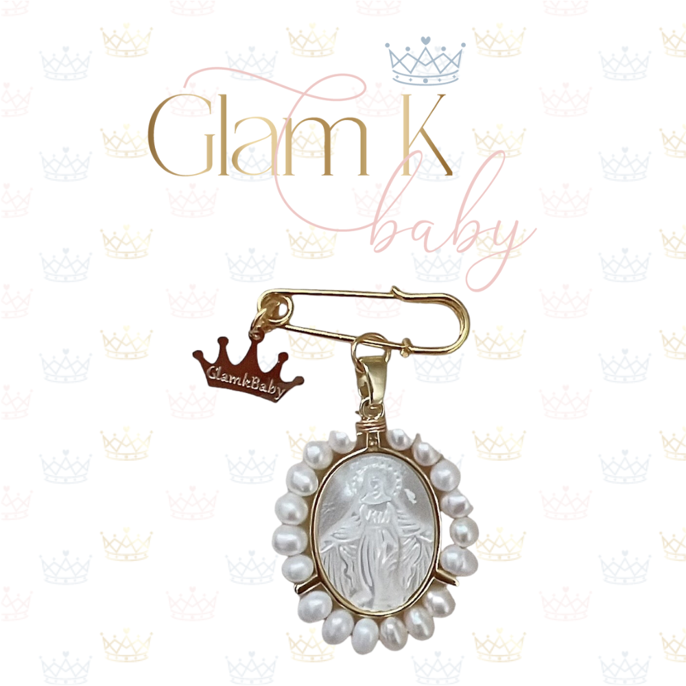 Pearl Mother Mary - Pin Brooch