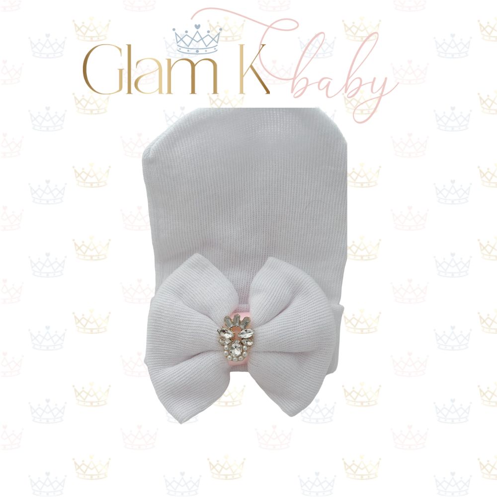 Newborn Hat with Stone Pearls