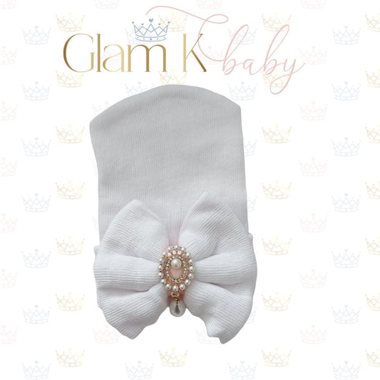 Newborn Hat with Stone Pearls