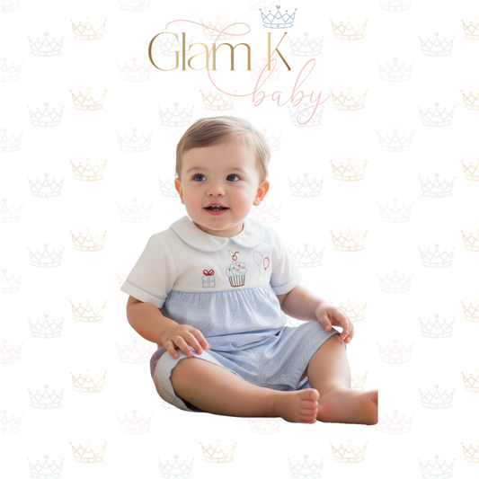 Birthday Boy Embroidered Romper